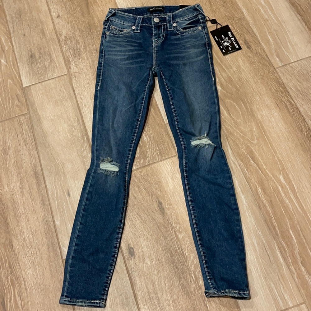 True Religion Halle Mid Rise Super Skinny 24